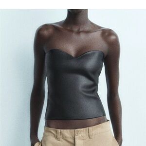 Black knit bustier top